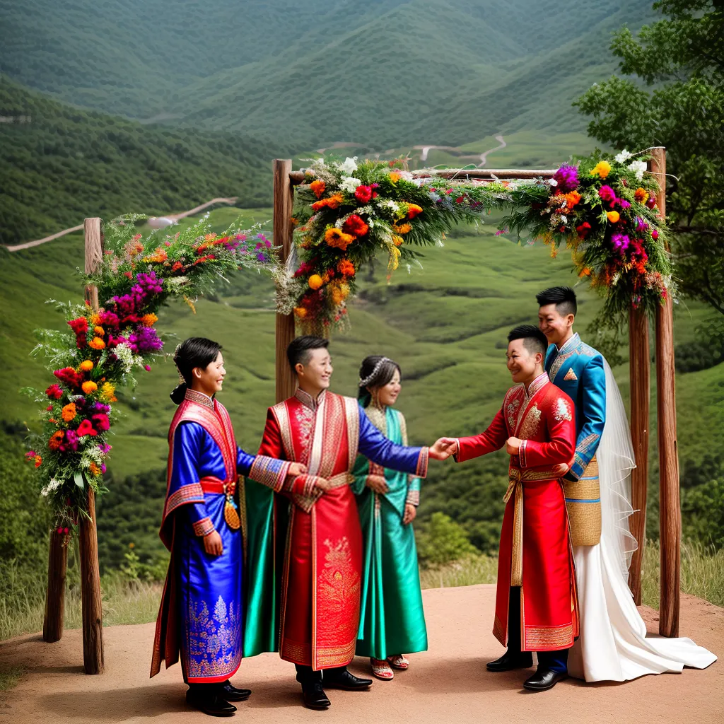 casamento hmong montanhas tradicao flor