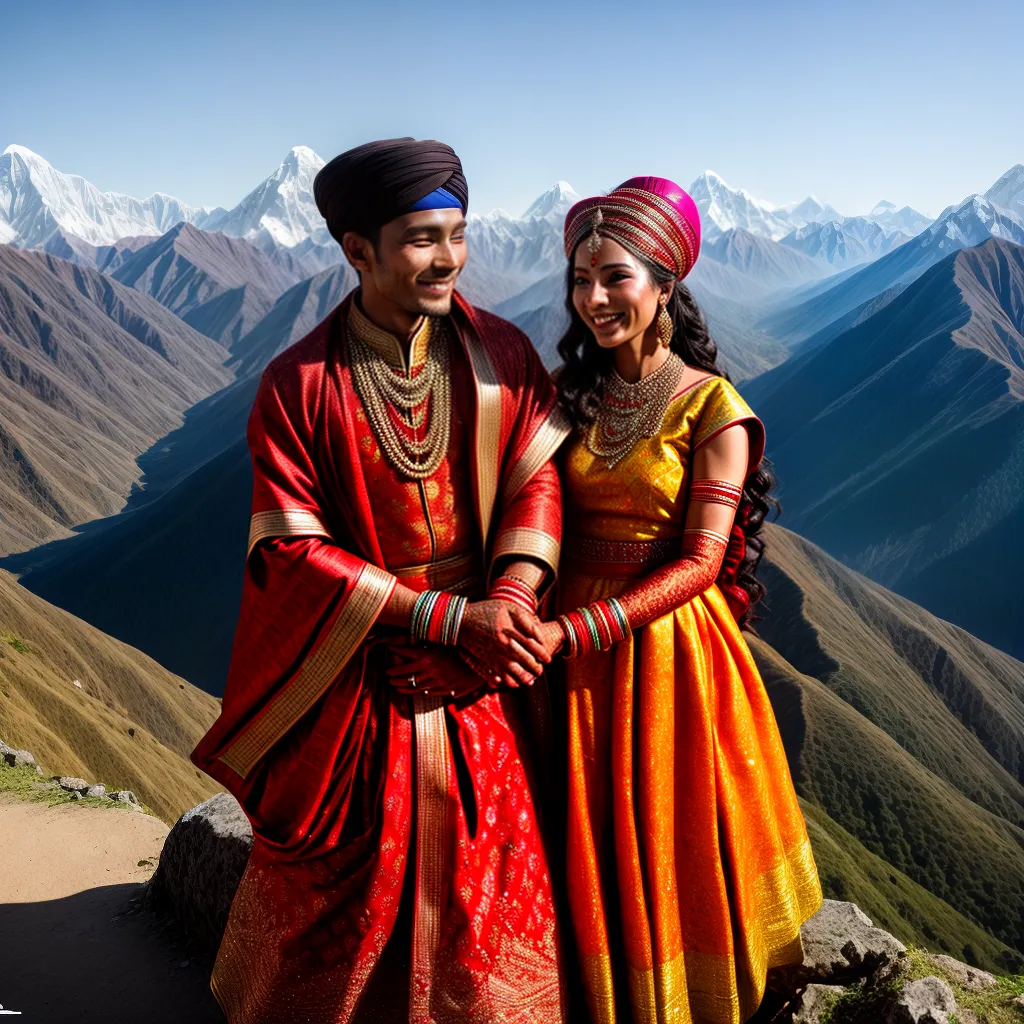 casamento nepales montanha vestimenta tradicional