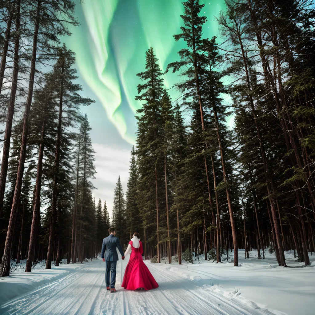 casal aurora boreal lapland cerimonia