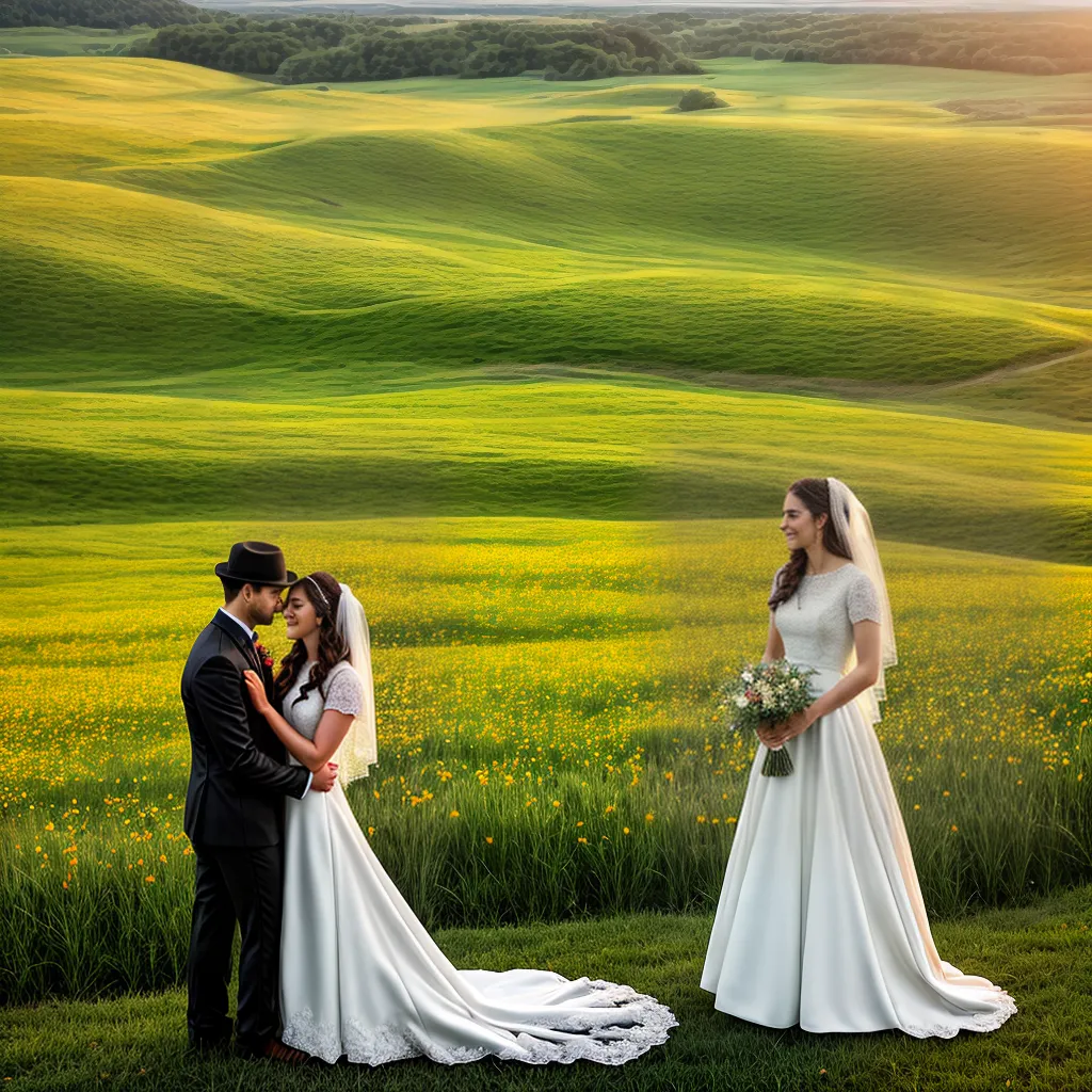 casal amish cerimonia campo flores