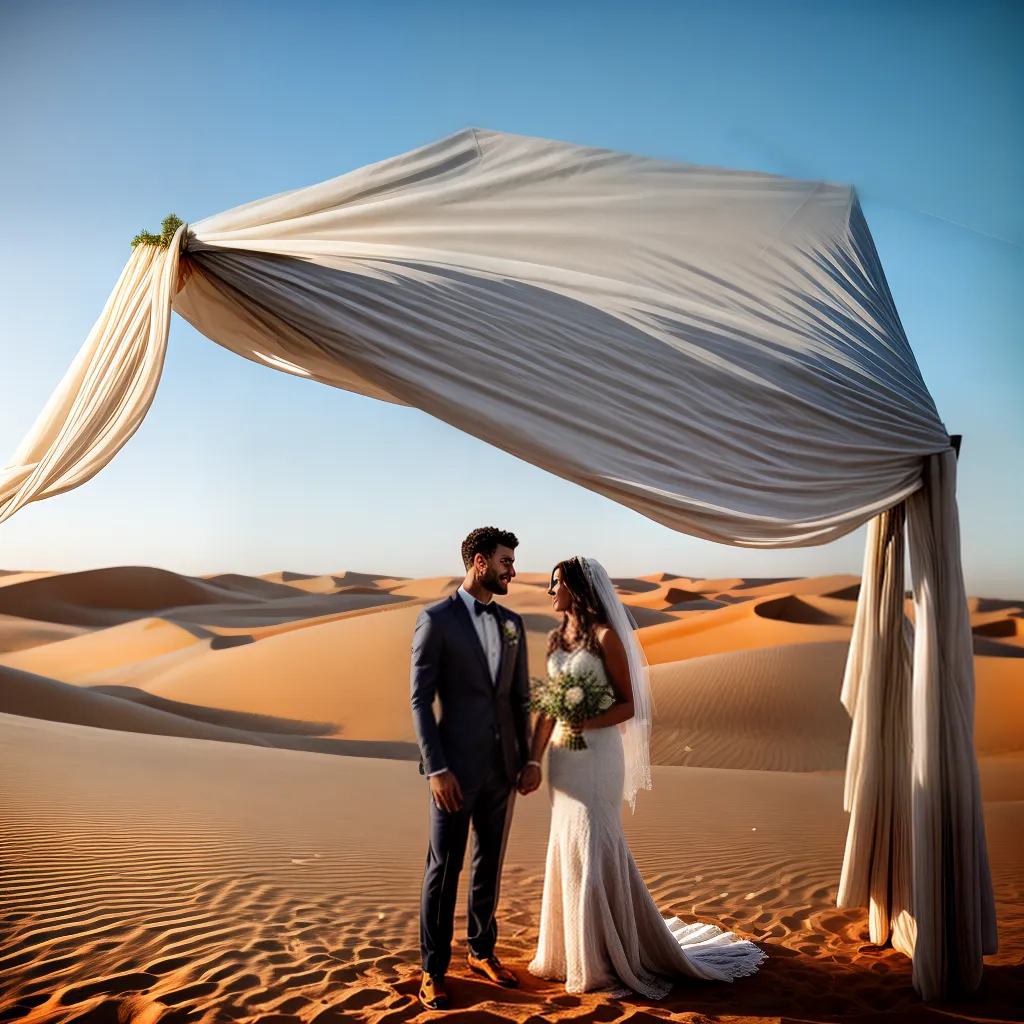 casal deserto tenda tradicional cerimonia