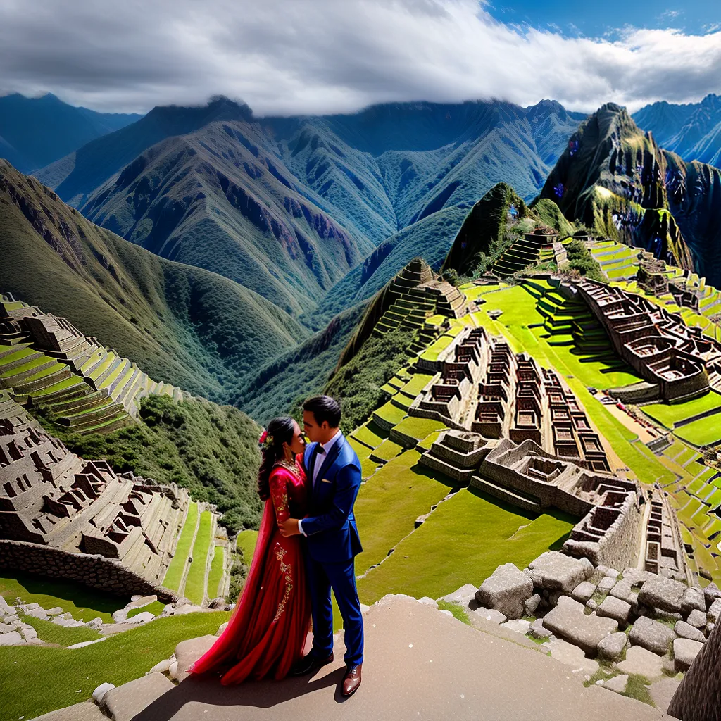 casal peru vestimenta tradicional machu picchu