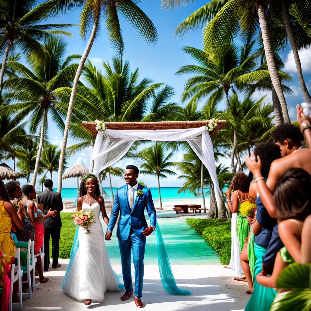 casal praia jamaica flores tropical