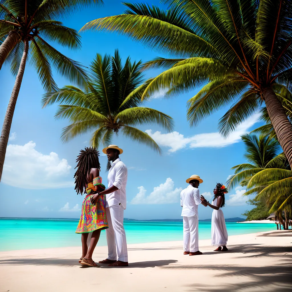casamento praia jamaica cores musica