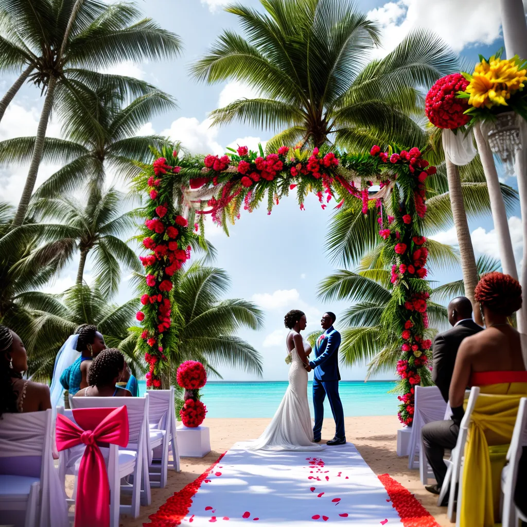 casamento praia jamaica flores tropicais