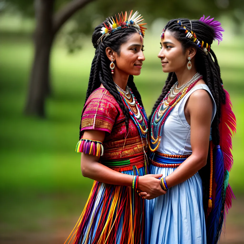 casal guarani traje tradicional amor