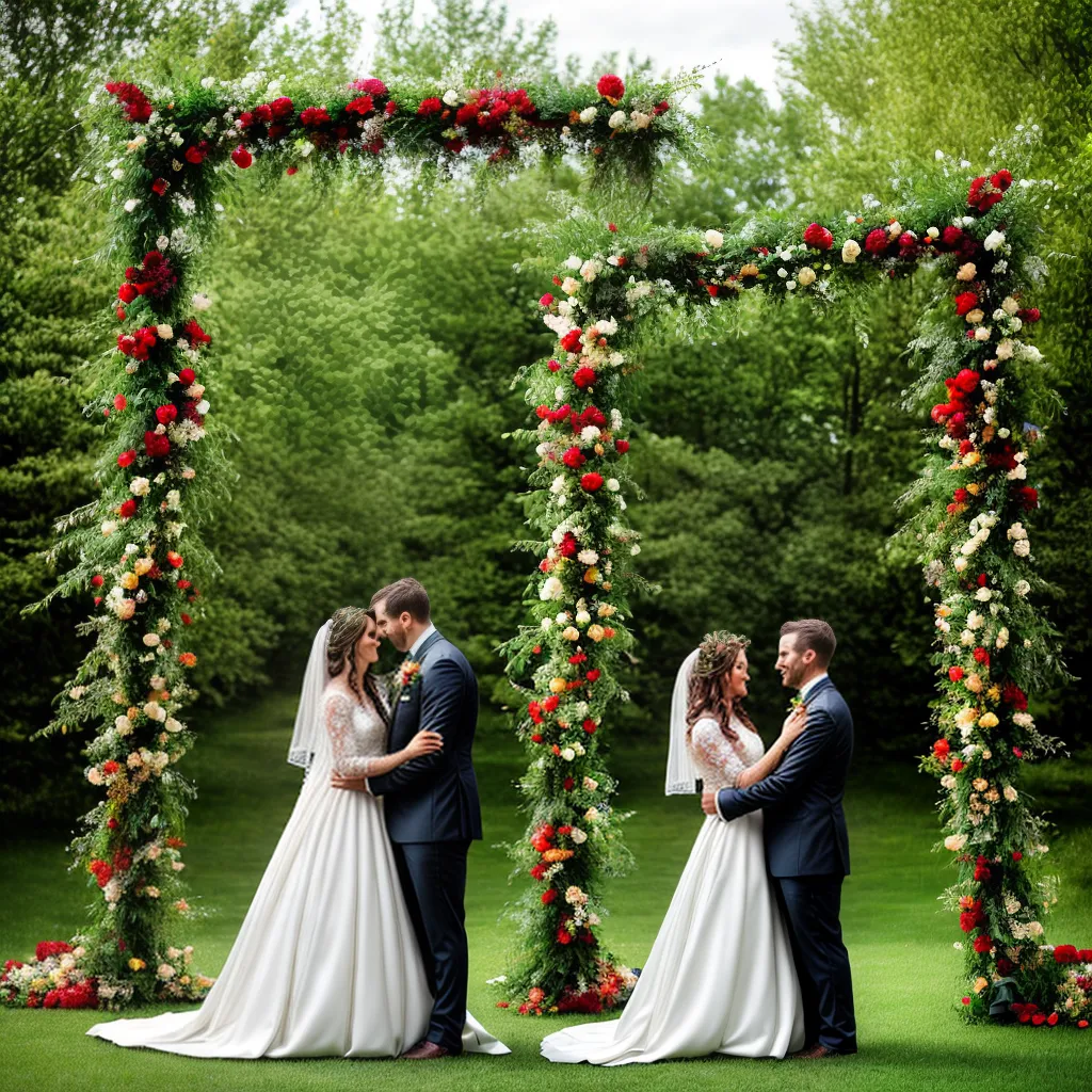 casamento hungaro arco flores noivos