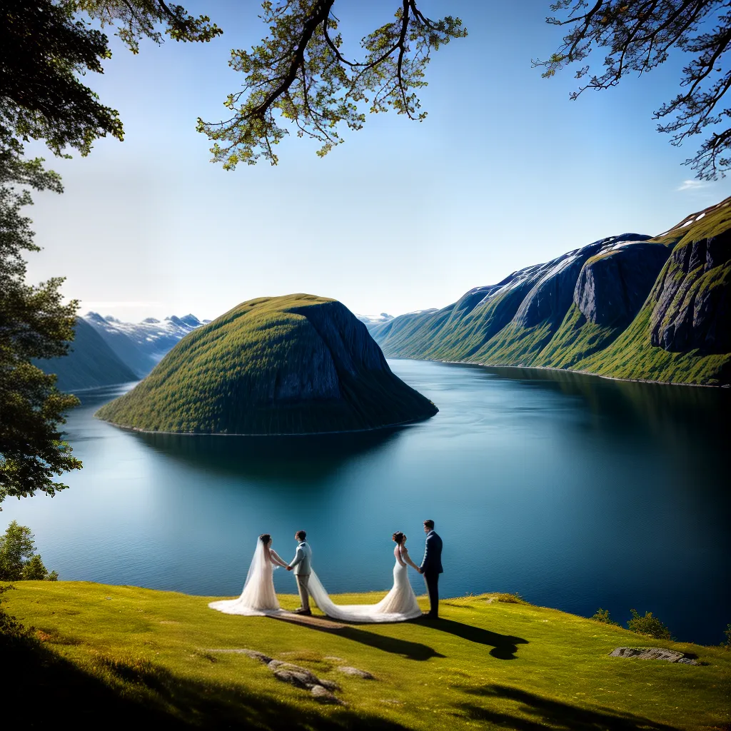 casal fiorde noruega bunad sol da meia noite 1 casal fiorde noruega bunad sol da meia noite 1
