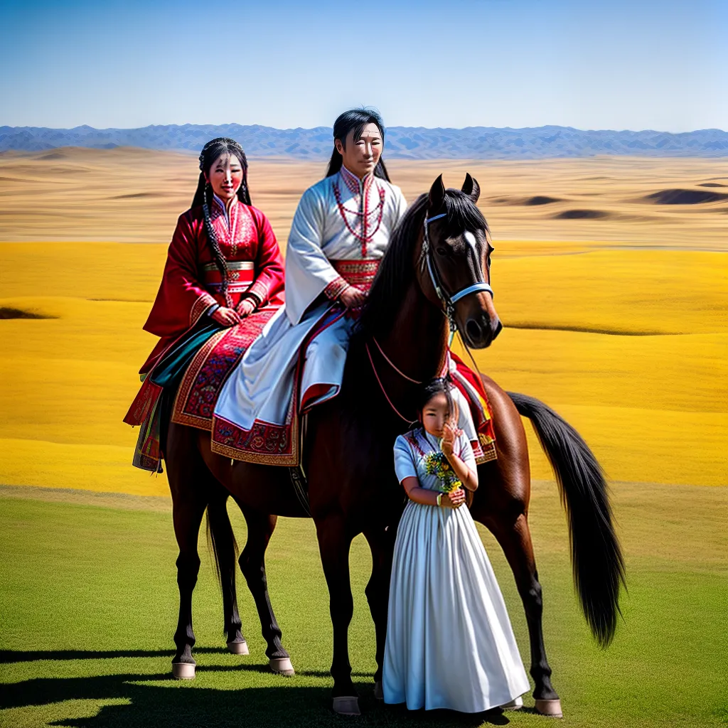 noiva mongol traje tradicional cavalo cerimonia
