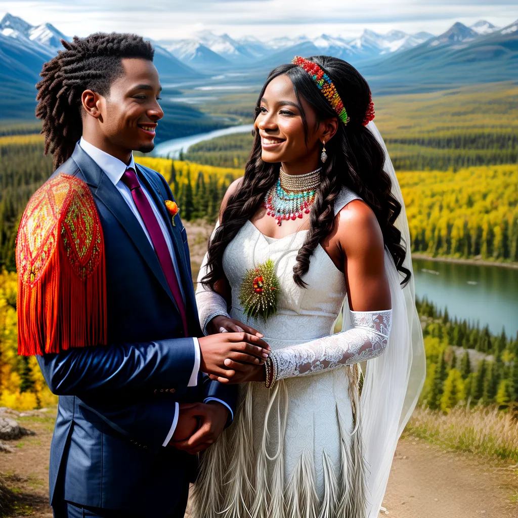 casal indigena paisagem outono