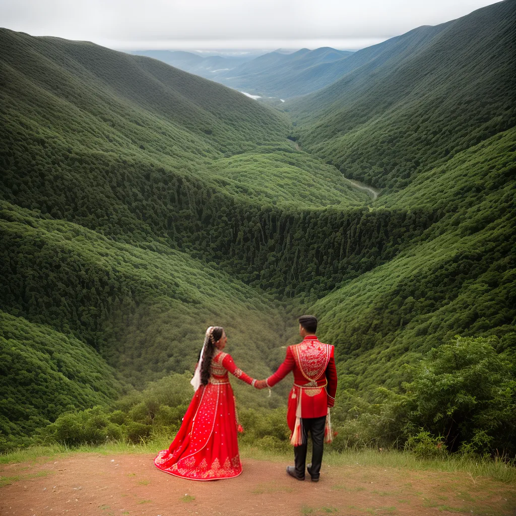 casal indigena traje cerimonia natureza