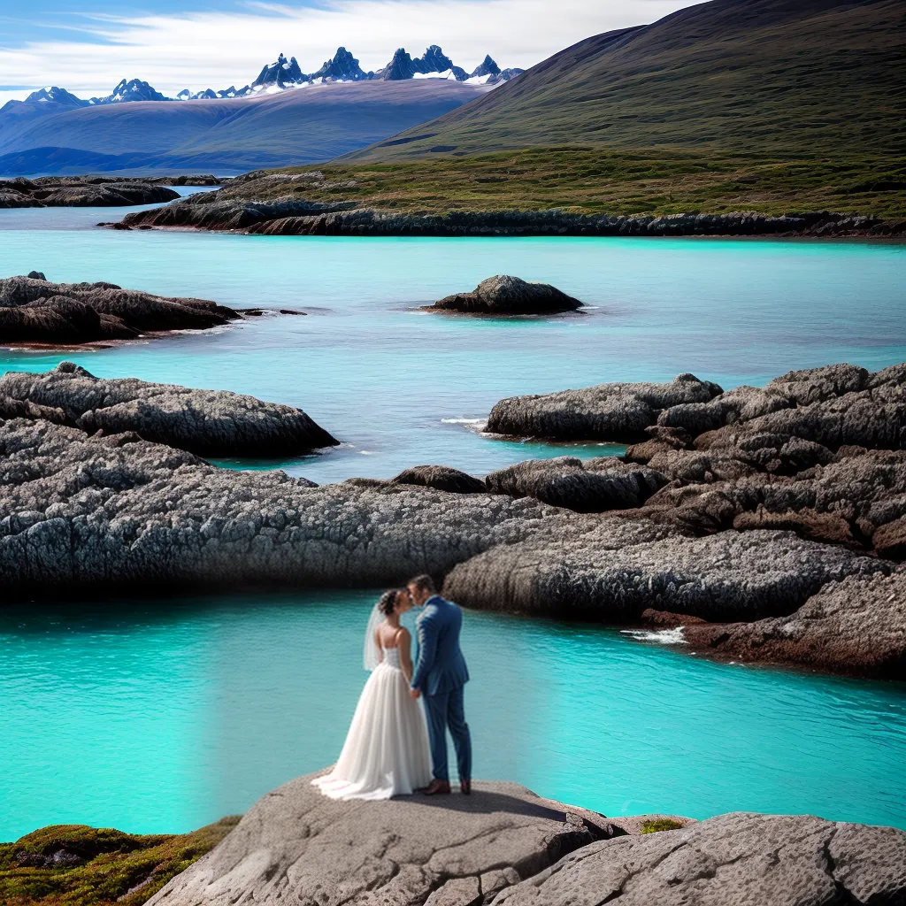 casal praia montanhas mar baleias patagonia