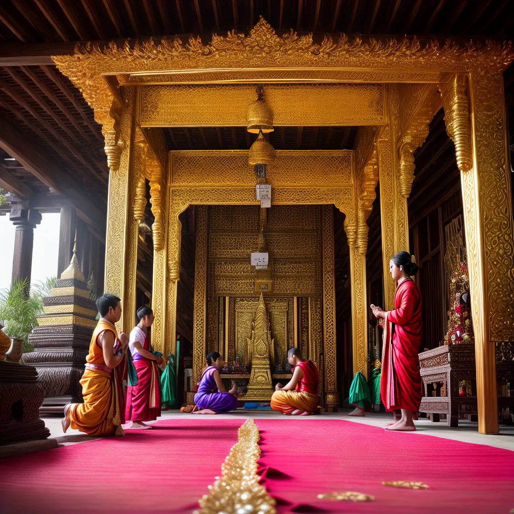 casamento tailandes templo cores flores