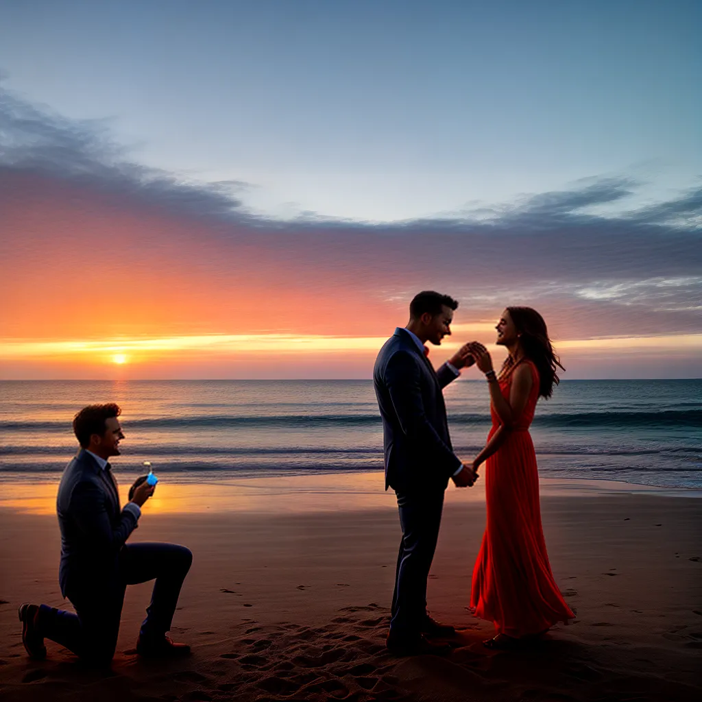 pedido casamento praia por do sol 7