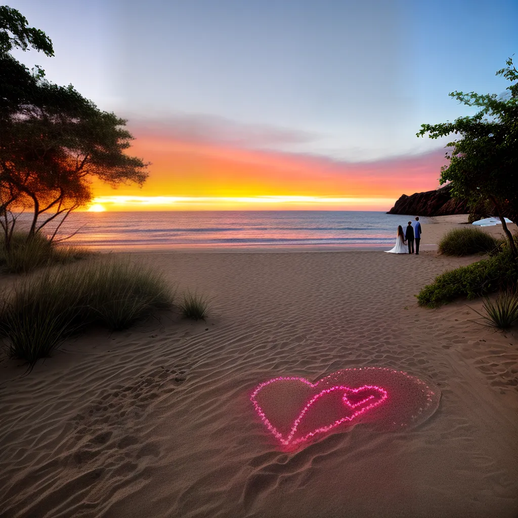 por do sol praia casal pedido casamento 2