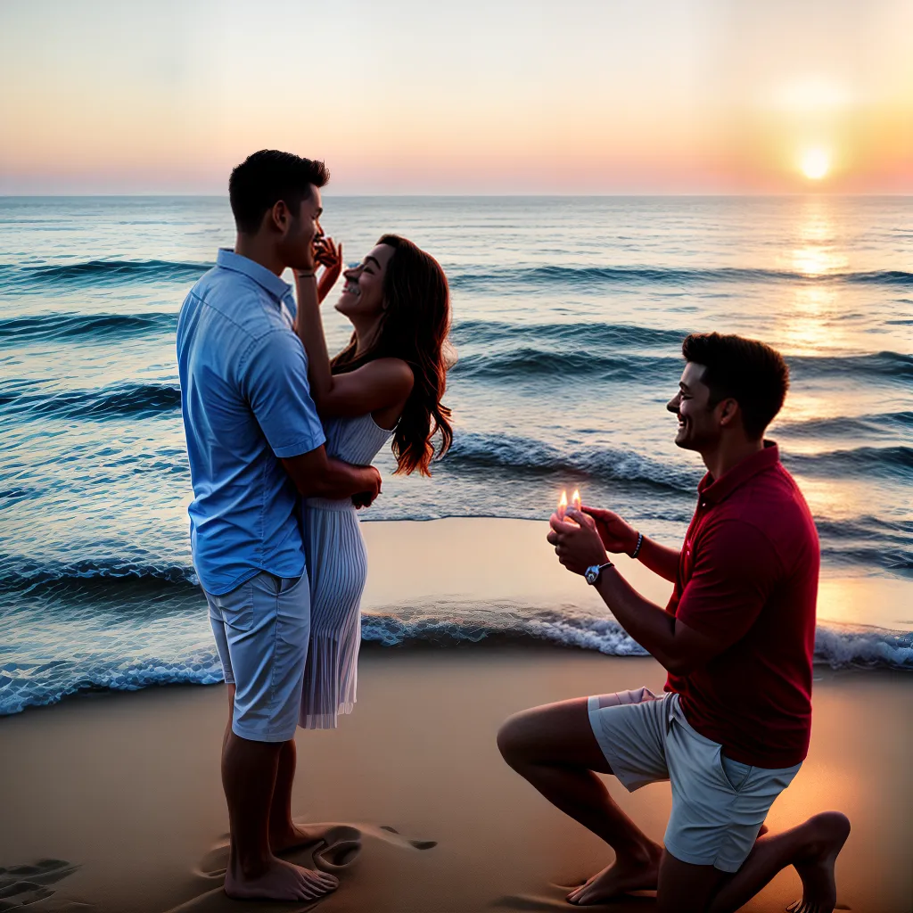 praia por do sol casal pedido casamento 1