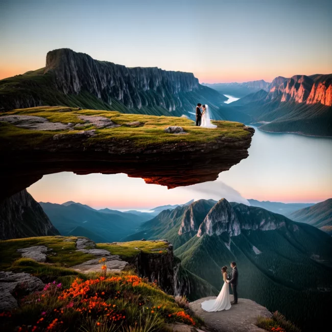 casal cliff casamento aventura paisagem