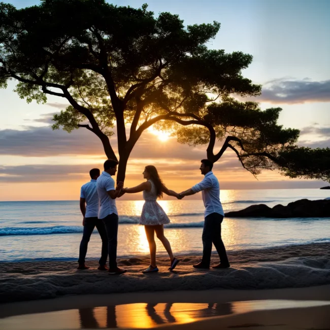 casal praia por do sol fotografos