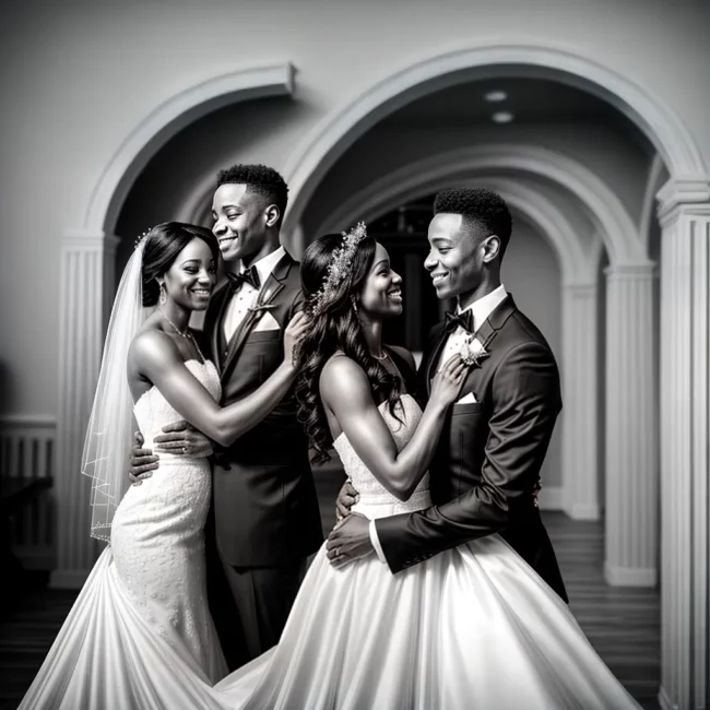 casal recem casado abraco arco casamento