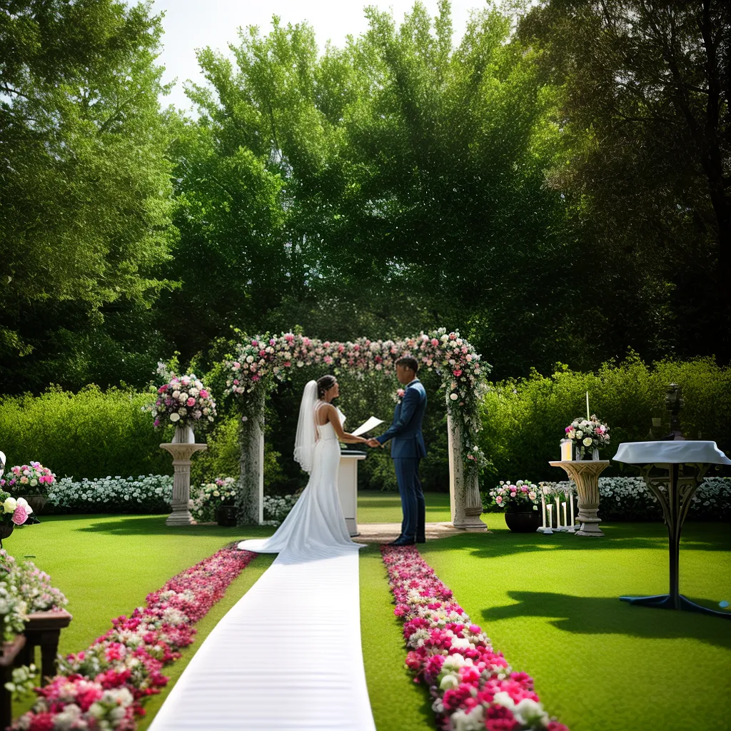 casamento jardim noivos flores convidados