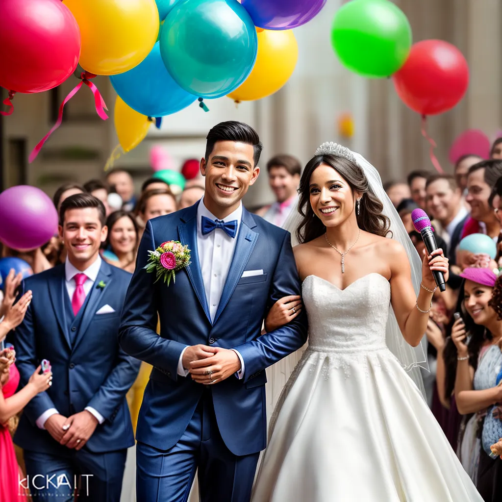 casal sorrindo altar microfones casamento