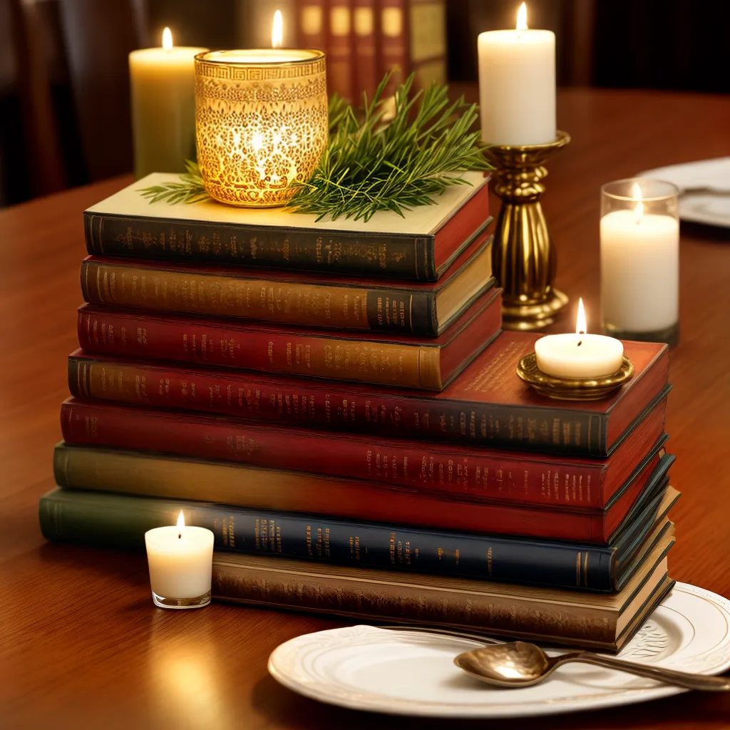mesa casamento livros vintage candlelight