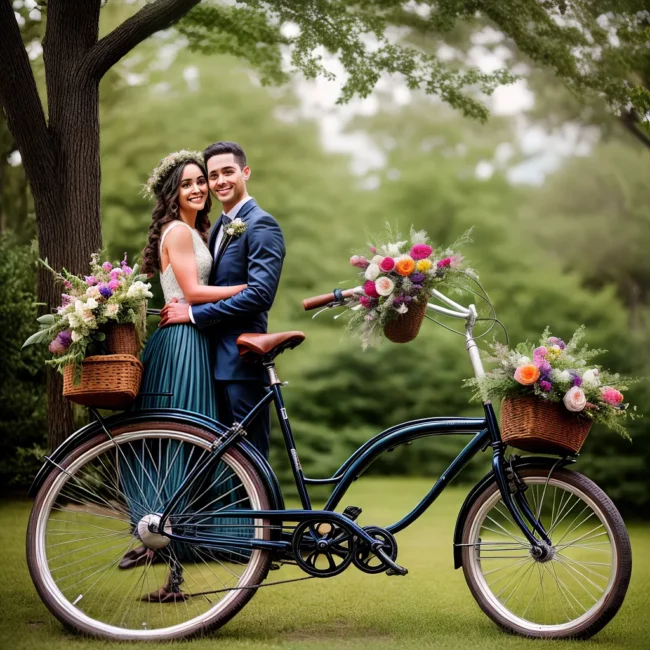bicicleta vintage flores romantico casamento