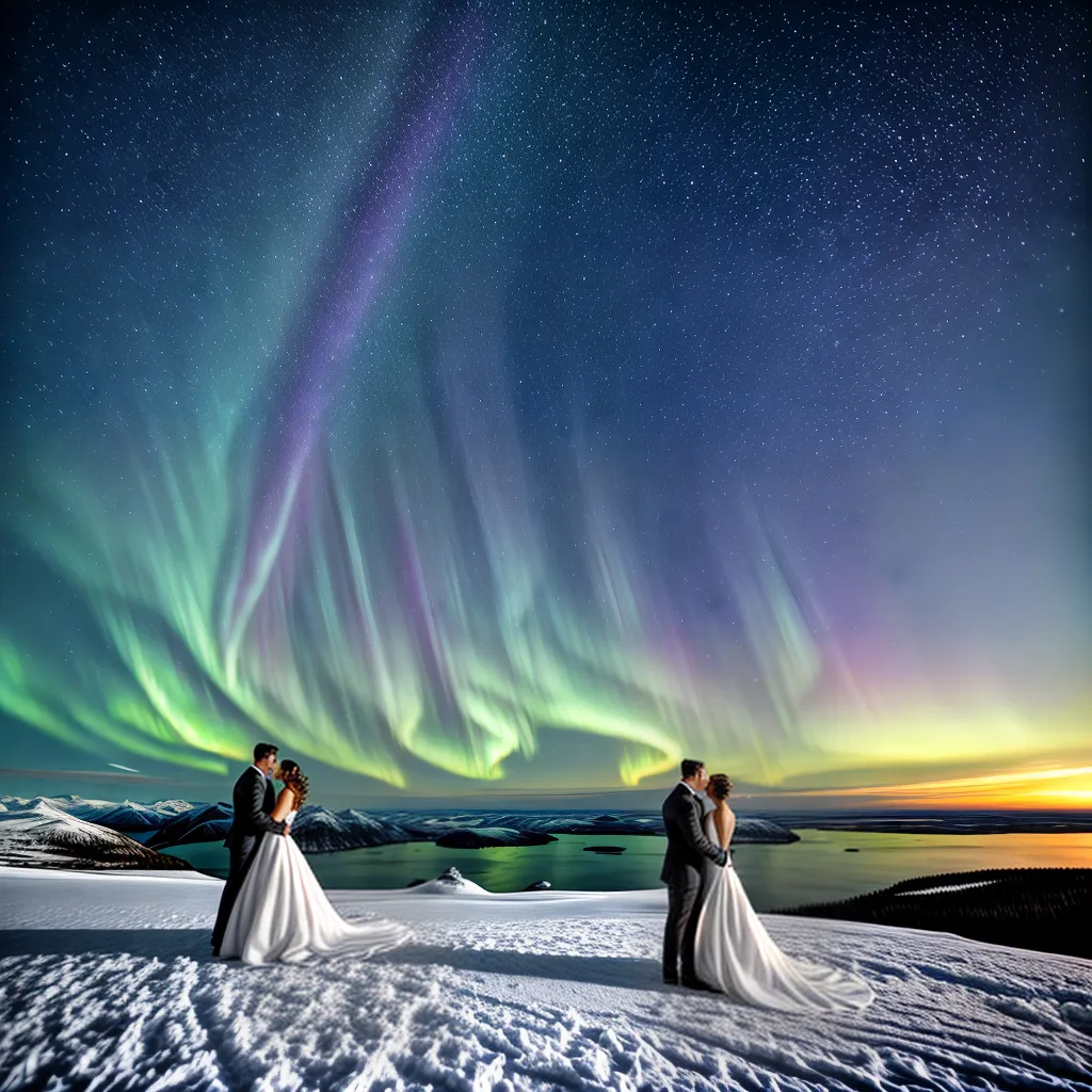 casamento arctic noiva noivo aurora