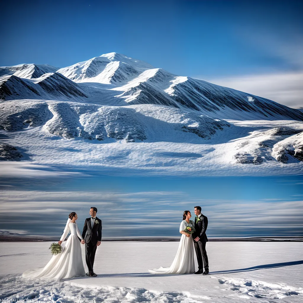 casamento polar paisagem neve aurora