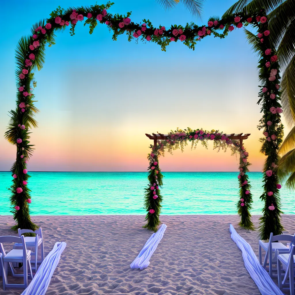 praia branca maldivas arco casamento