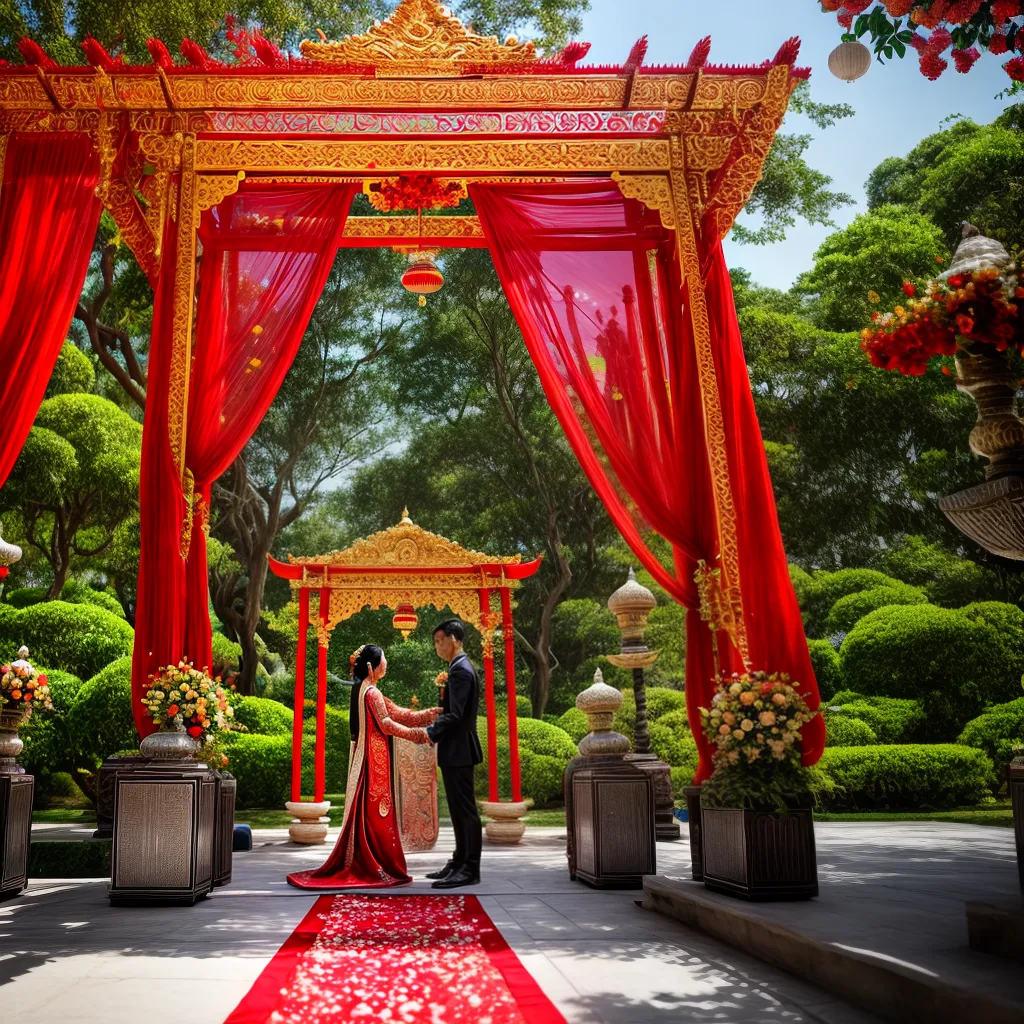 casamento asiatico tradicional arco floral