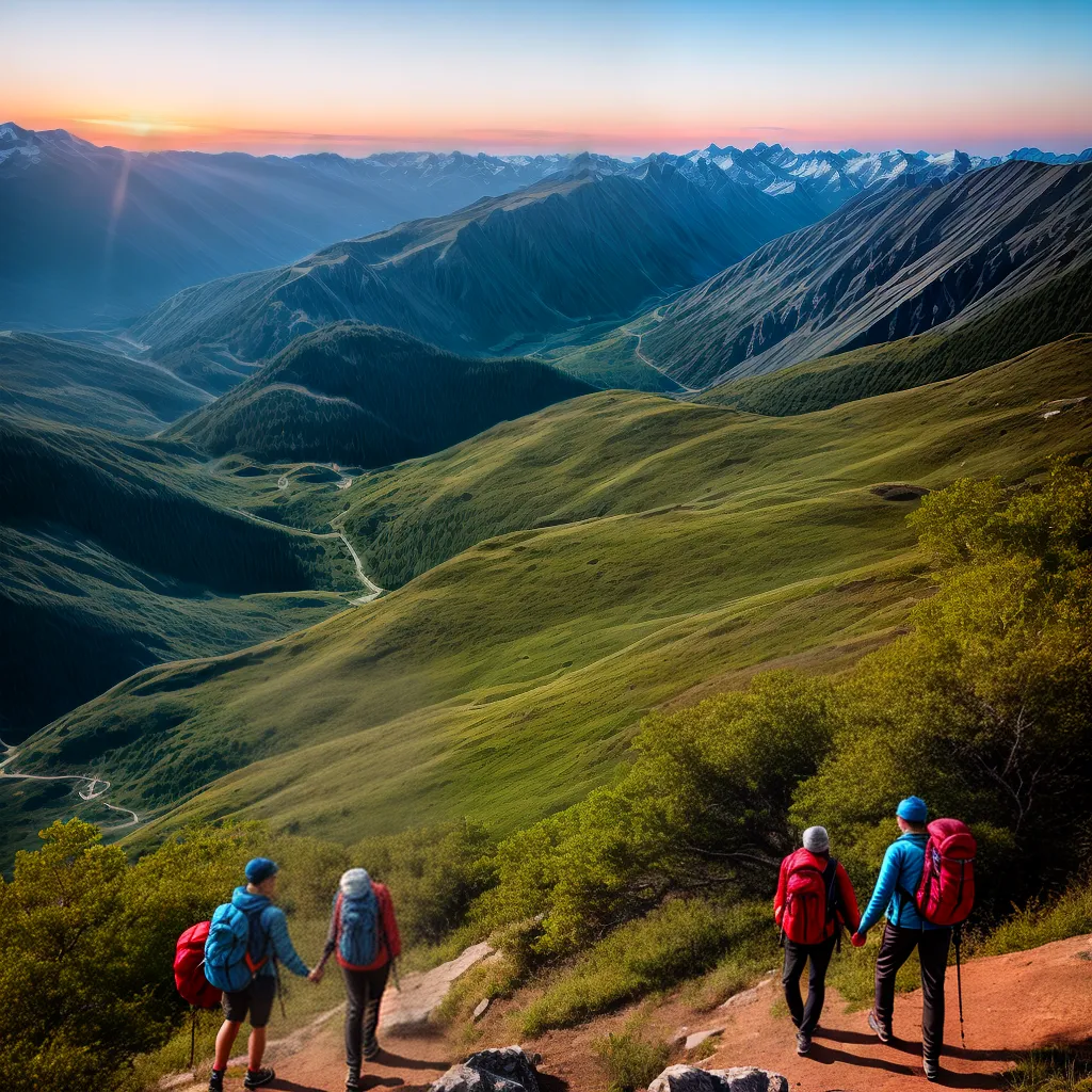 casal aventura por do sol montanha