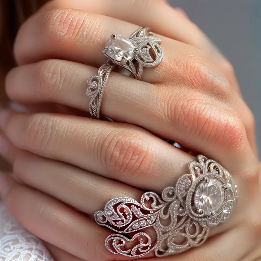 anel noivado vintage filigree diamante