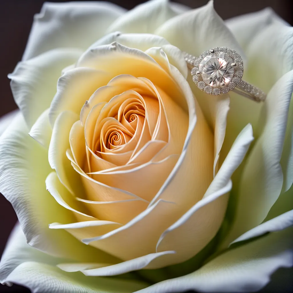 anel noivado diamante rosas brancas 1