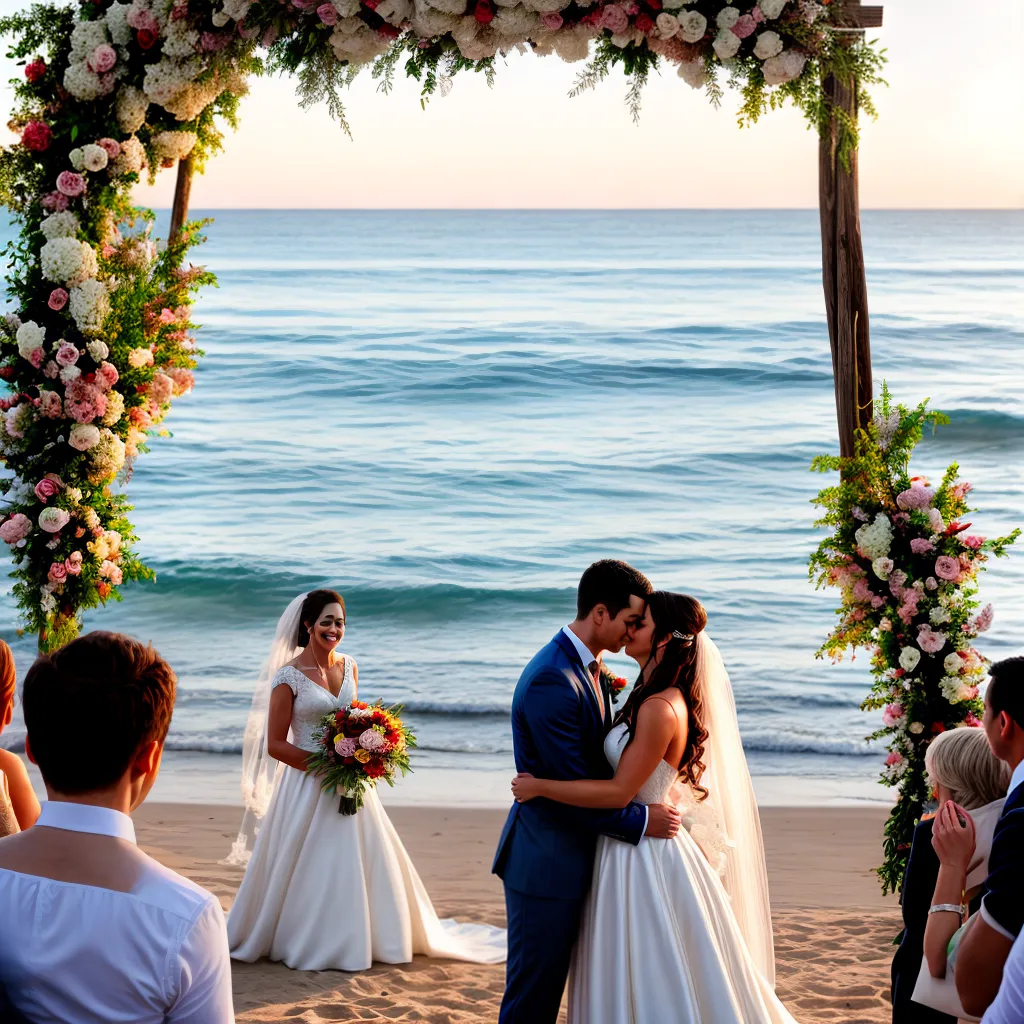 casamento praia por do sol arco floral casamento praia por do sol arco floral