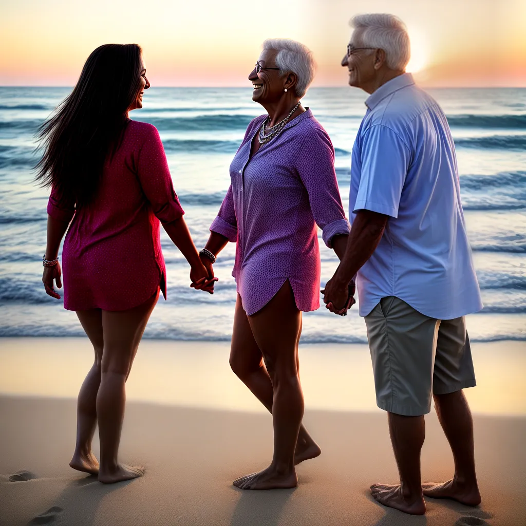casal maduro amor praia por do sol