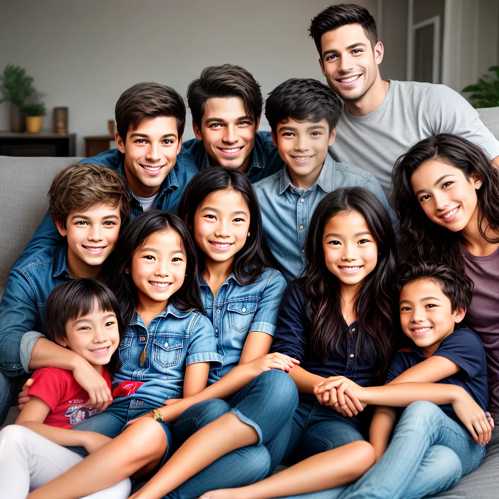 familia unida sofa sorrisos amor