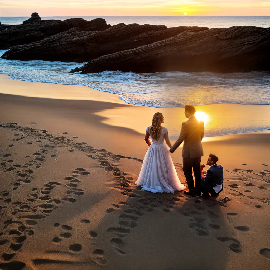 casal amor praia por do sol
