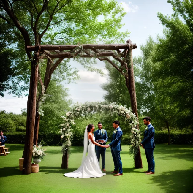 casamento ao ar livre arco flores brancas