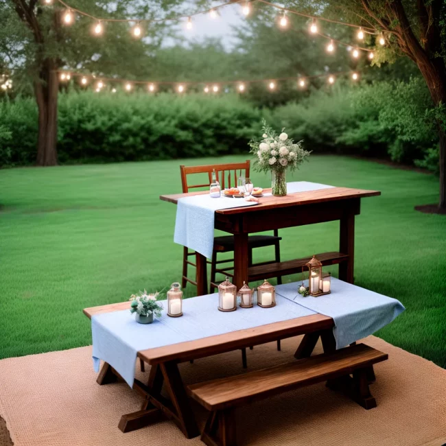 mesa rustica flores velas casamento