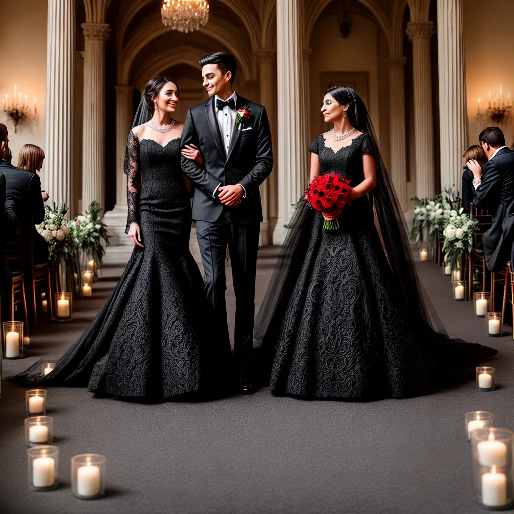 casamento gotico casal vestido preto