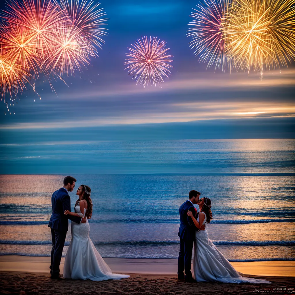 casal recem casado praia por do sol 3