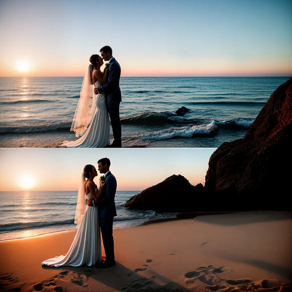 por do sol praia casal votos elopement