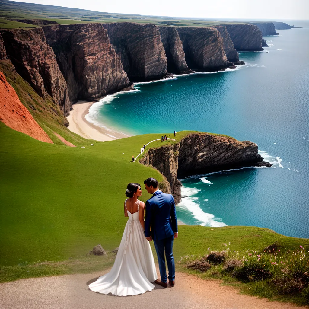 casal cliff por do sol casamento