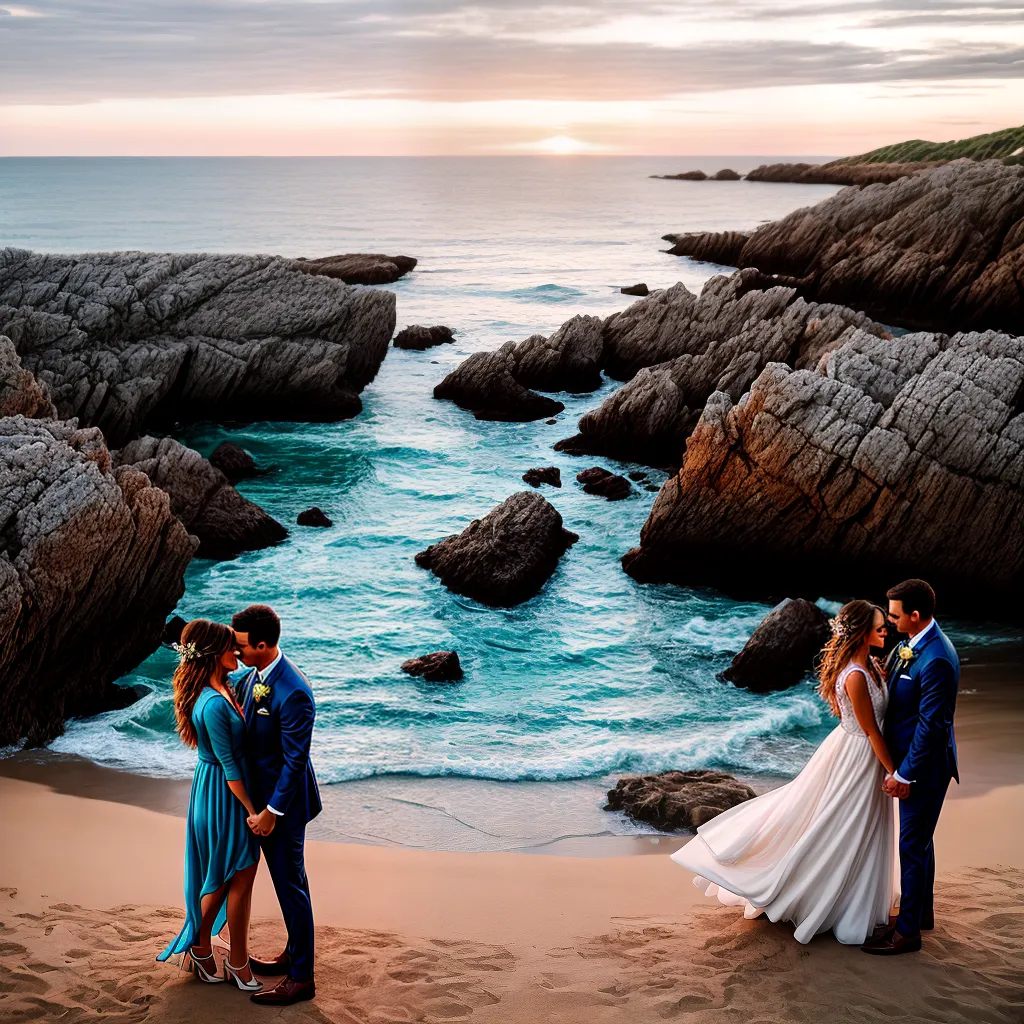 casal praia por do sol casamento 3