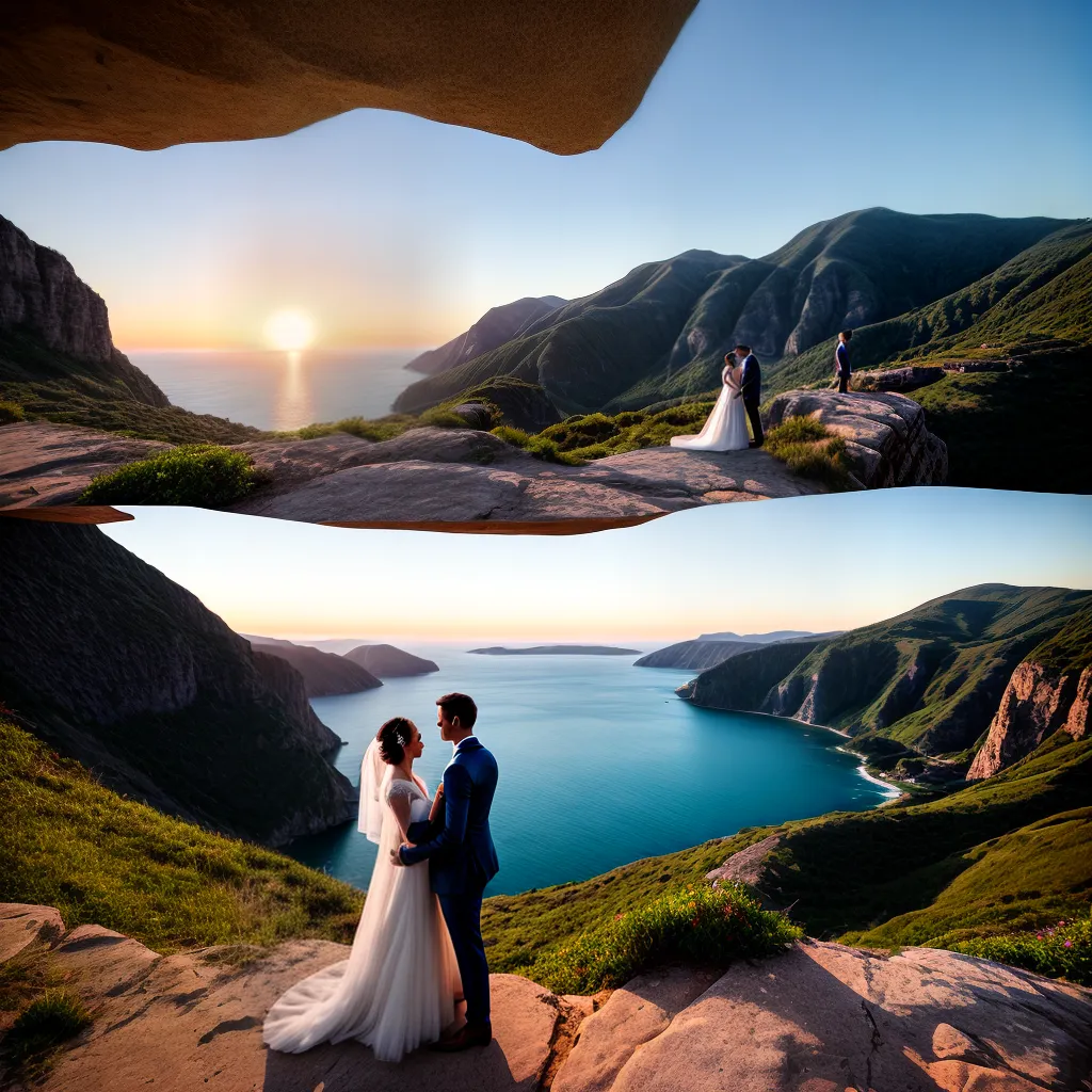 casal por do sol cliff elopement