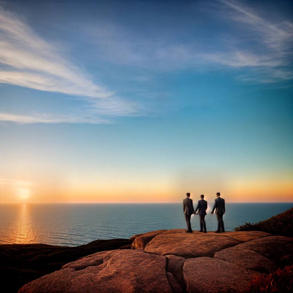 casal penhasco por do sol casamento