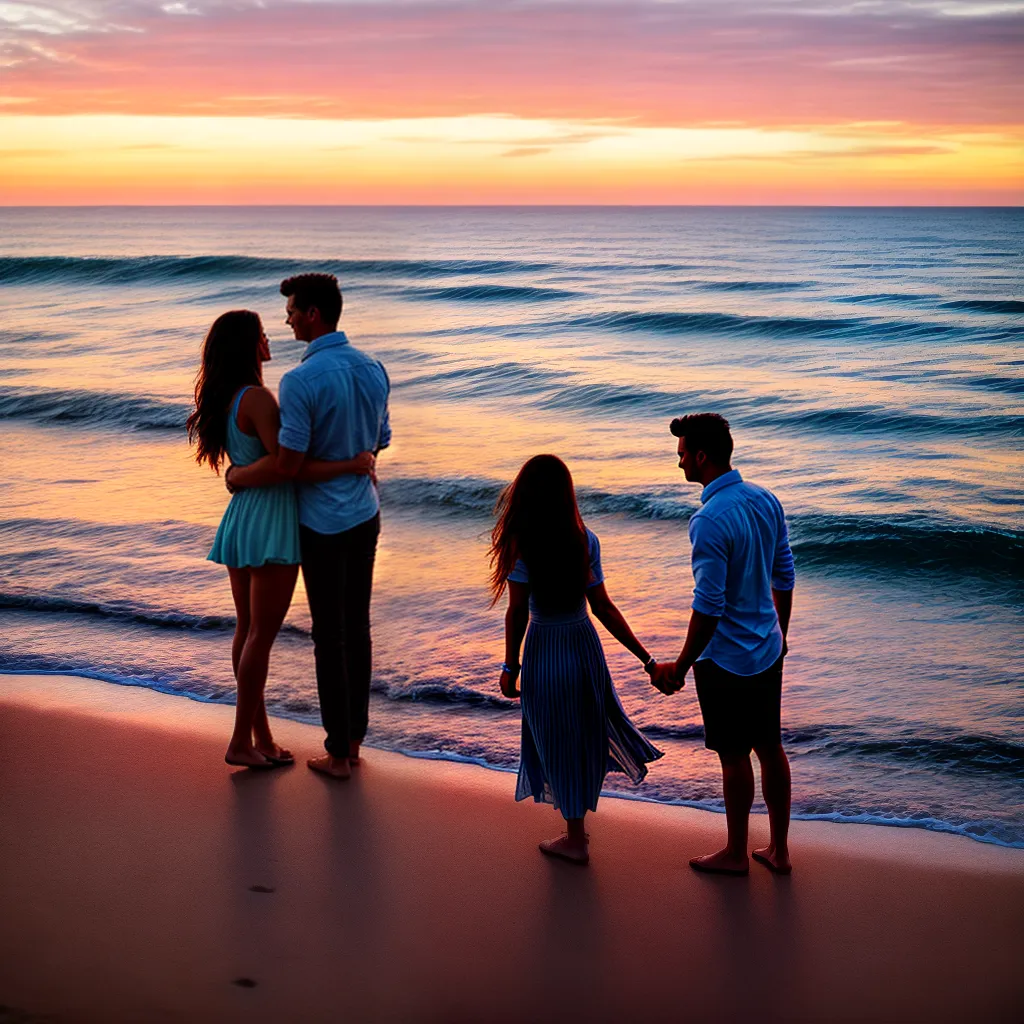 casal praia por do sol casamento 4