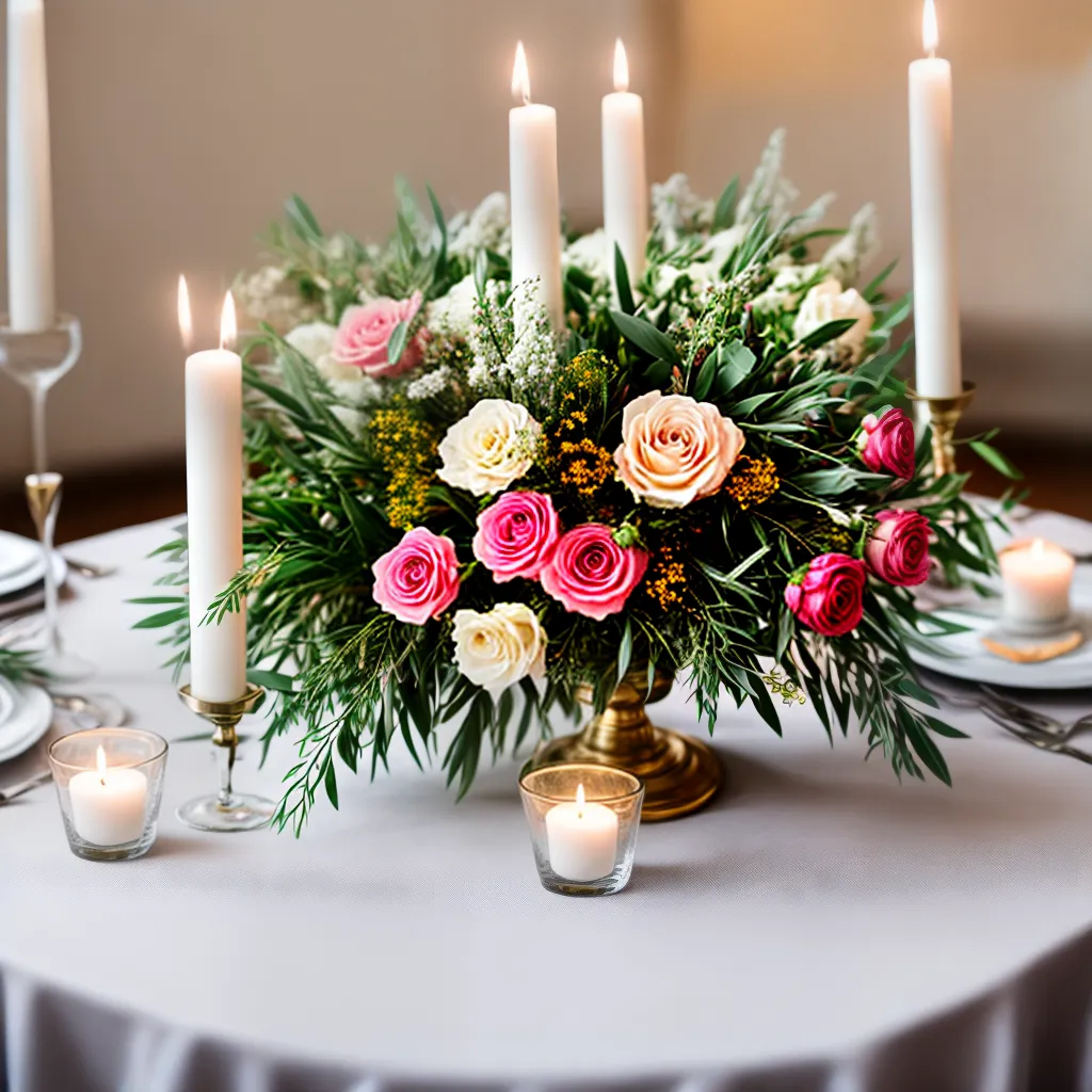 mesa casamento intimo flores velas