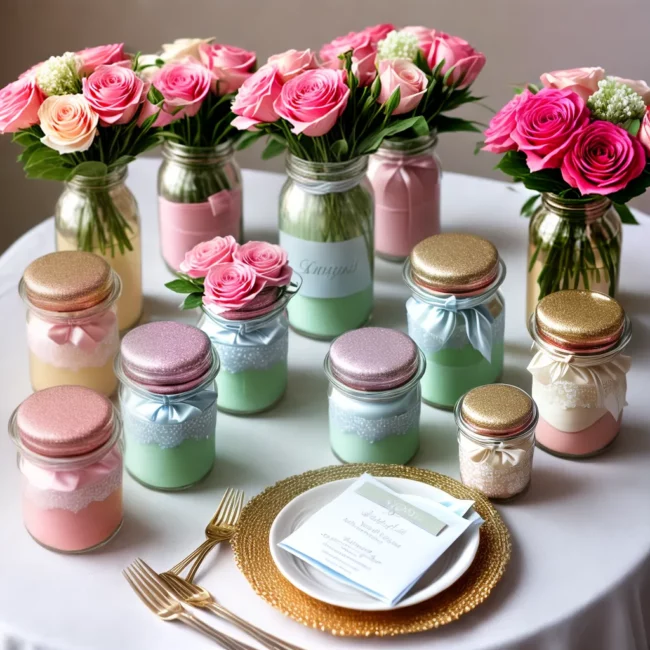 mesa decorada favores casamento intimo